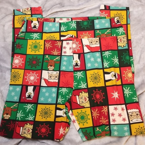 LuLaRoe Pants - RARE Lularoe UGLY Christmas LEGGINGS Deanne TC2